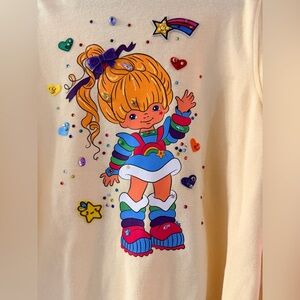 OOAK Custom Design Rainbow Brite Ladies Large Top Hand Embellishments Unique 1/1